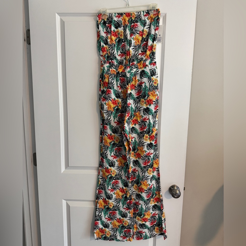 Floral Strapless Jumpsuit